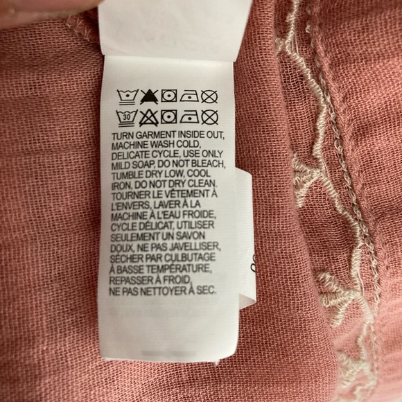 Lucky Brand Peach White Embroidered Long Sleeve Top - Picture 7 of 7